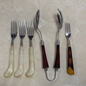 Vintage Glo-Hill Canada Bakelite Tongs Forks